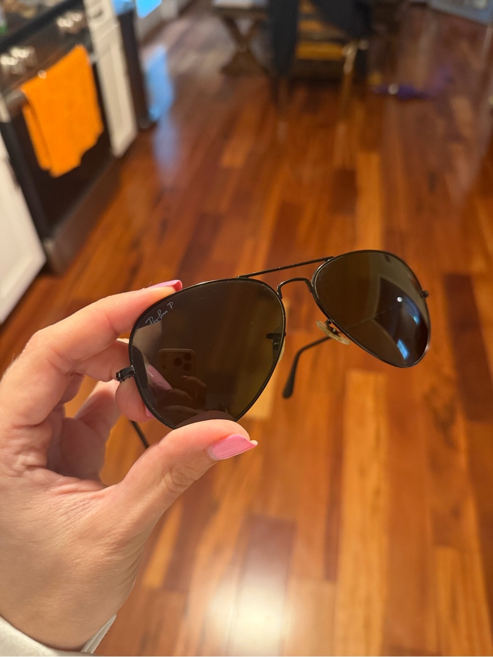 Ray-Ban Women’s Black Aviator Sunglasses with Dark Lenses
